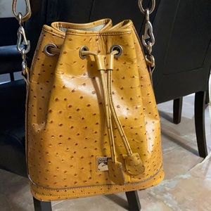 Beautiful Dooney and Bourke ostrich bucket bag